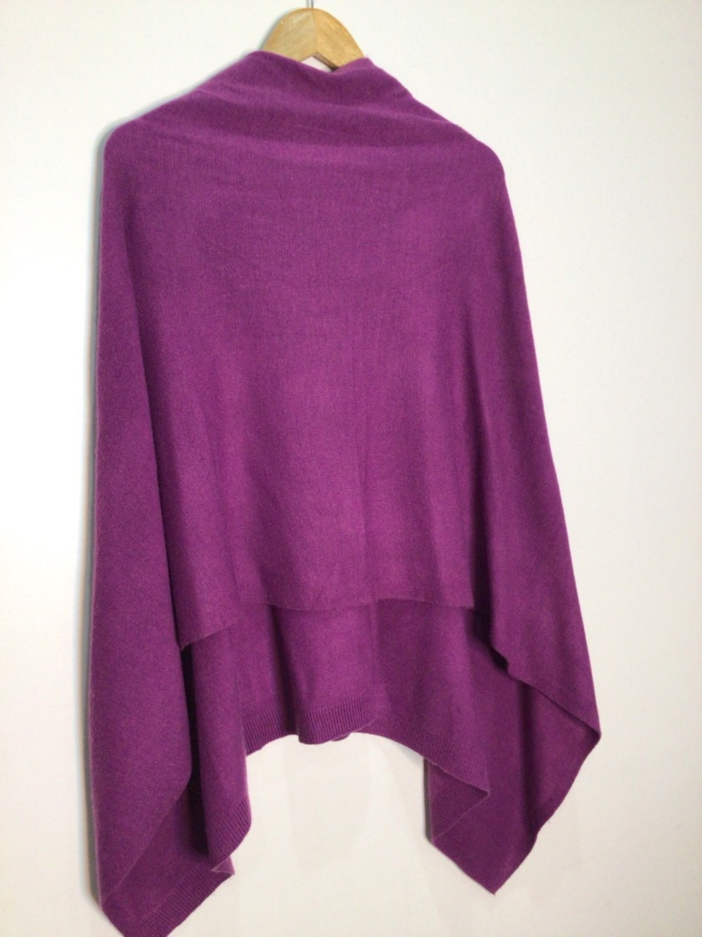 Women’s Plum Draped Poncho Sweater - Picture 8 of 9
